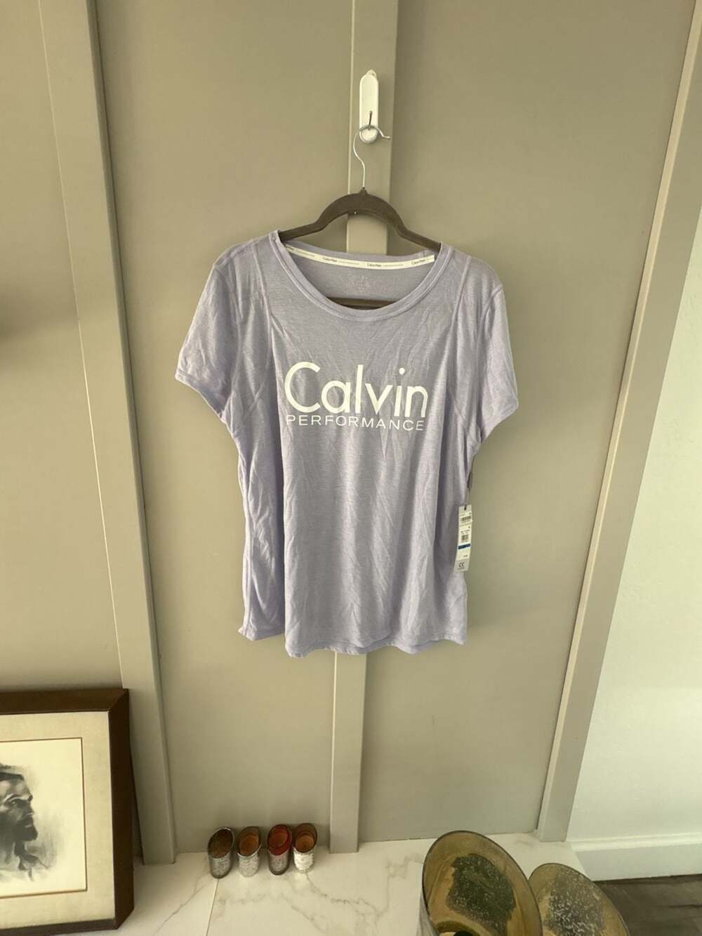 Calvin Klein Performance Women's Logo Graphic Pleat-Back Tee